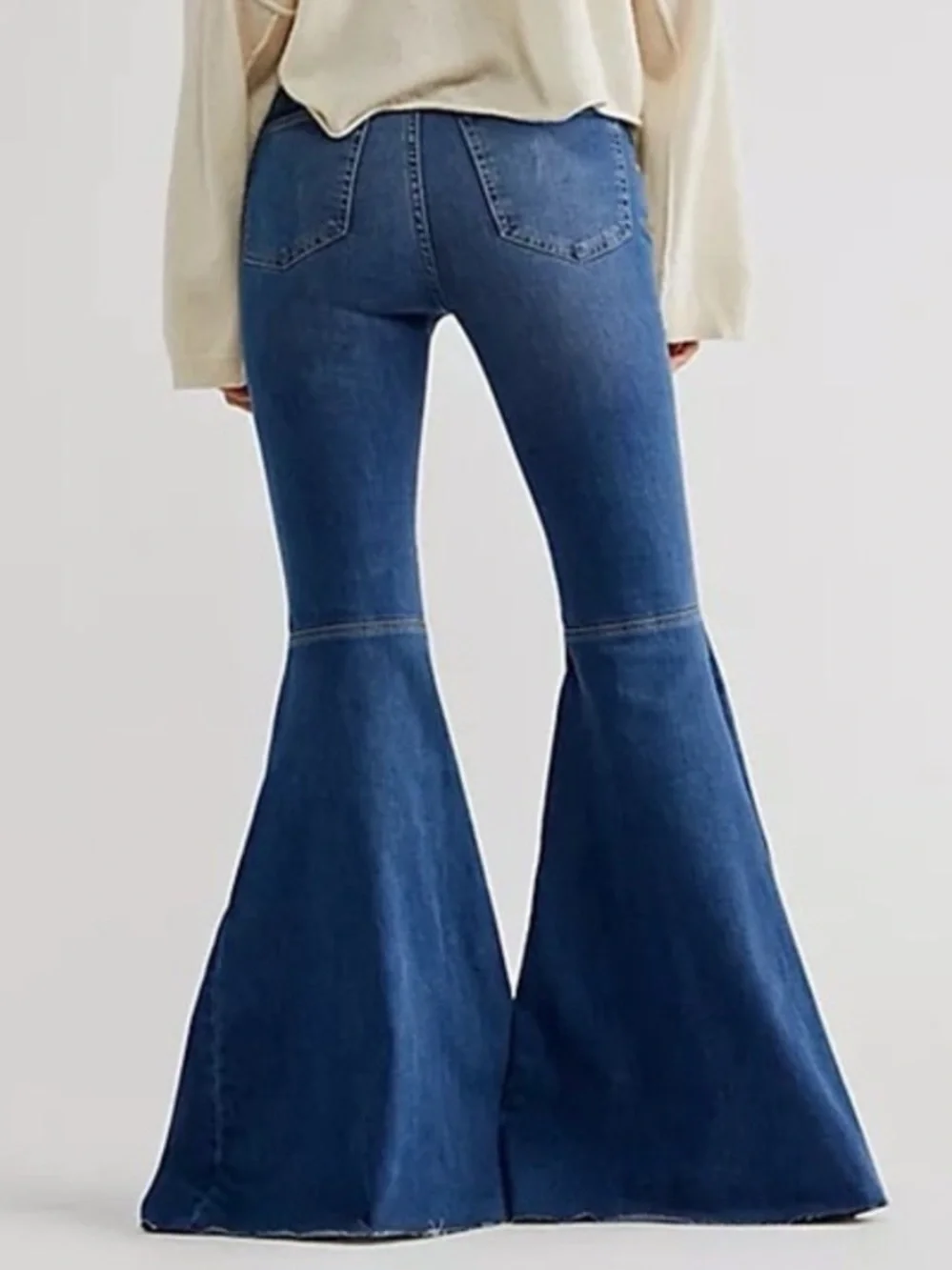 Free People High-Waist Blue Flare Jeans